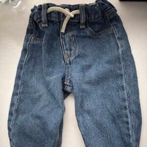 Old Navy Dark Blue Kids Denim Barrel leg with Drawstring